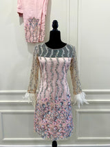 feather pant suit indian