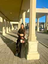 black handwork lehenga