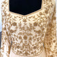 Cream Handwork Anarkali